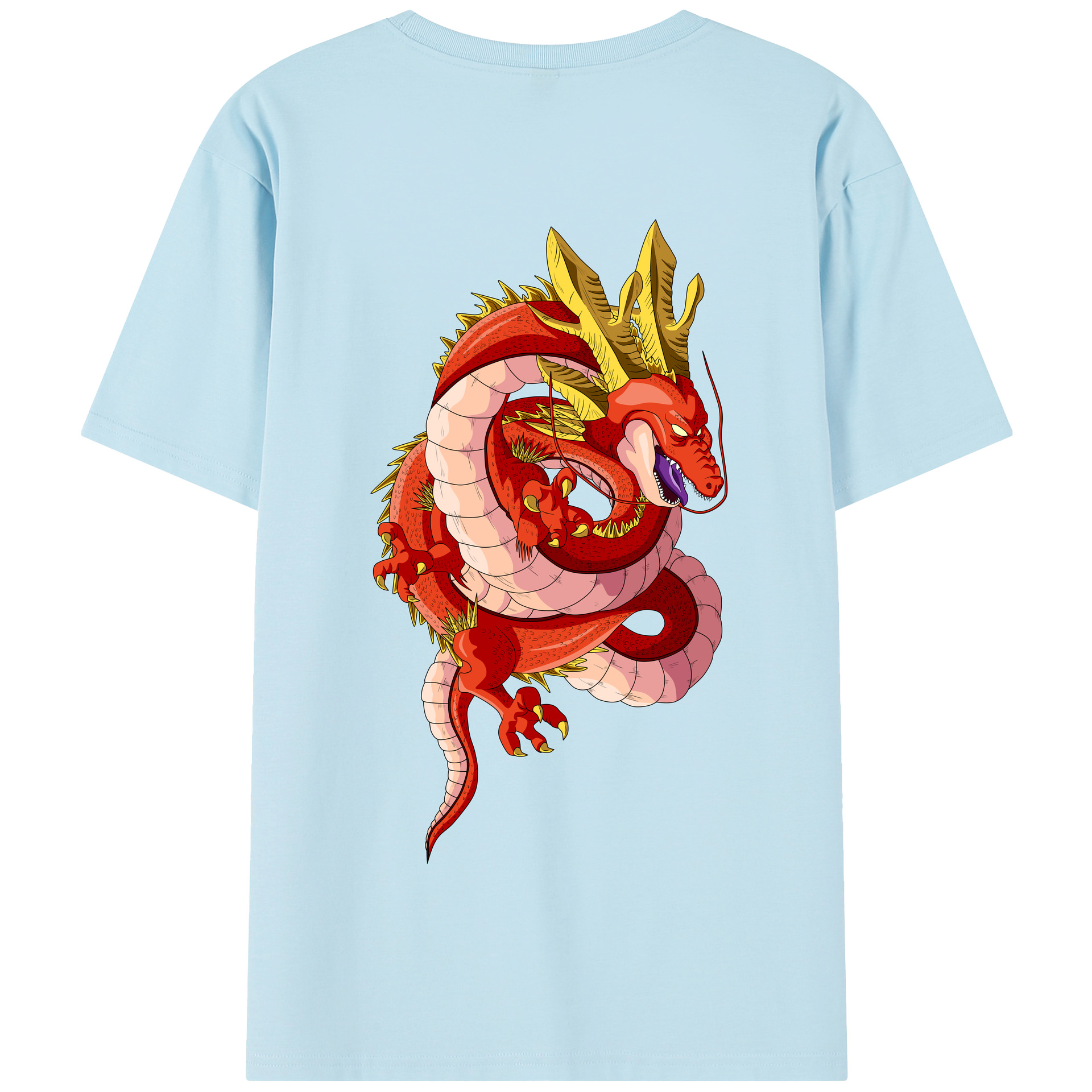 （画像用） ドラゴンボール 神龍 シェンロン DRAGON BALL Shenron 綿100％半袖Tシャツ（背面プリント）